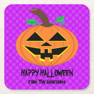 Happy Halloween Pumpkin-Untersetzer Rechteckiger Pappuntersetzer