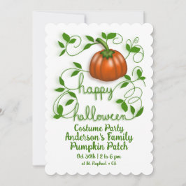 Happy Halloween Pumpkin Vine Costume Party Einladung
