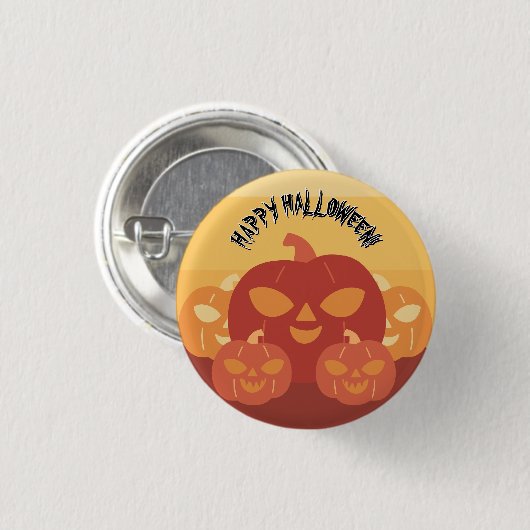 Happy Halloween! Pumpkins Button (Vorne & Hinten)