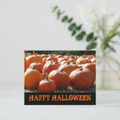 Happy Halloween Pumpkins Card Postkarte (Stehend Vorderseite)