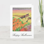Happy Halloween Pumpkins Harvest Folk Art Karte (Vorderseite)