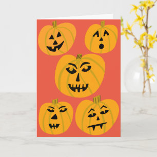 HAPPY HALLOWEEN Pumpkins Jack-O-Lanterns Karte