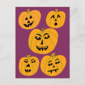 HAPPY HALLOWEEN Pumpkins Jack-O-Lanterns Postkarte (Vorderseite)