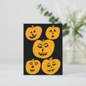 HAPPY HALLOWEEN Pumpkins Jack-O-Lanterns Postkarte (Stehend Vorderseite)