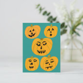 HAPPY HALLOWEEN Pumpkins Jack-O-Lanterns Postkarte (Stehend Vorderseite)