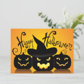 Happy Halloween Pumpkins Karte (Stehend Vorderseite)