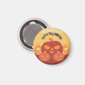 Happy Halloween! Pumpkins Magnet (Vorderseite/Rückseite)