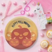 Happy Halloween! Pumpkins Paper Plate Pappteller (Party)