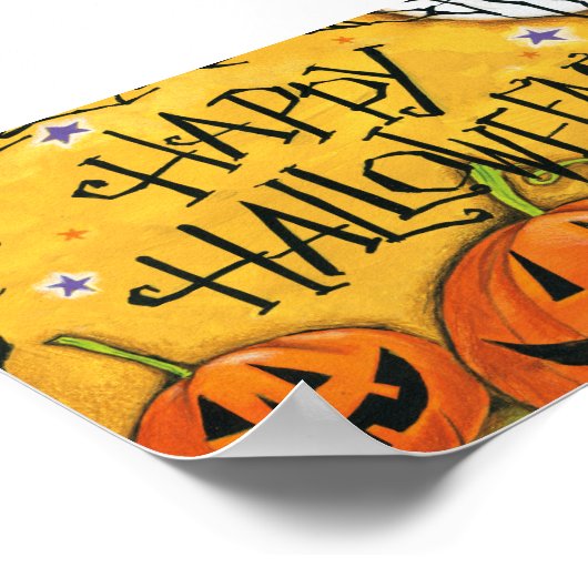 Happy Halloween Pumpkins Poster (Ecke)