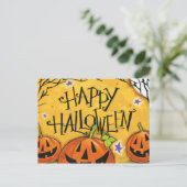 Happy Halloween Pumpkins Postkarte (Stehend Vorderseite)