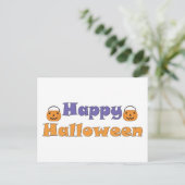 Happy Halloween Pumpkins Rezept Card Postkarte (Stehend Vorderseite)
