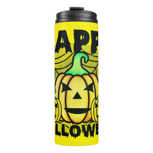 Happy Halloween Pumpkins Thermosbecher (Vorderseite)