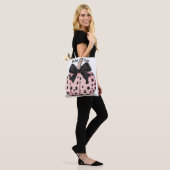 Happy Halloween Pumpkins und Bows rosa Coquette Tasche (Am Model)