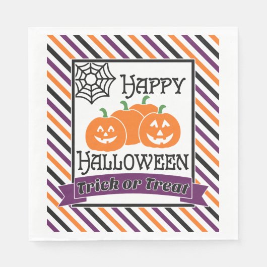Happy Halloween, Pumpkins und Spiderweb Serviette (Vorderseite)