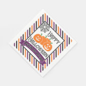 Happy Halloween, Pumpkins und Spiderweb Serviette (Ecke)