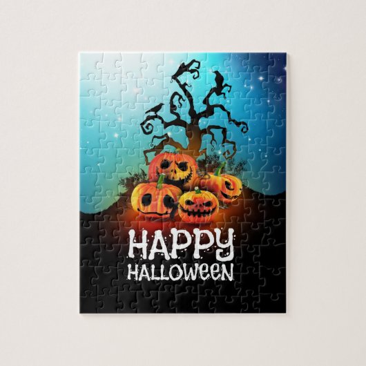 Happy Halloween! Pumpunder a creepy tree! Puzzle (Vertikal)