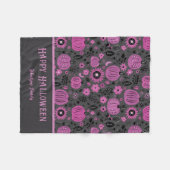 Happy Halloween Purple Pumpkin Family Name Fleecedecke (Vorderseite (Horizontal))