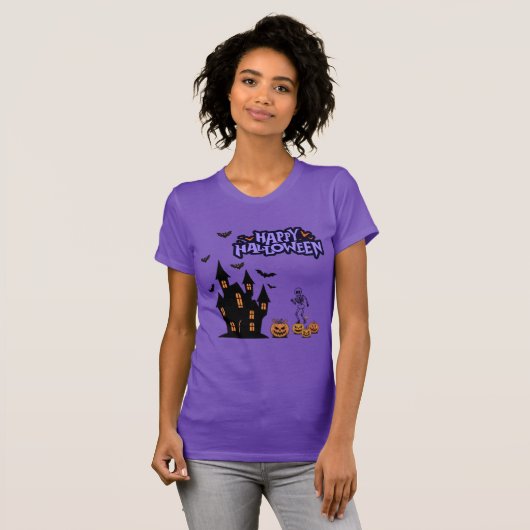 Happy Halloween purple T-Shirt (Vorne ganz)