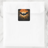 Happy Halloween Quadratischer Aufkleber (Tasche)