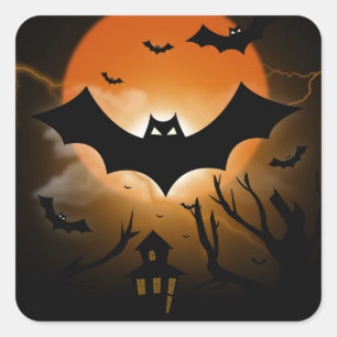 Happy Halloween Quadratischer Aufkleber
