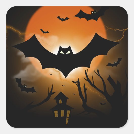 Happy Halloween Quadratischer Aufkleber (Vorderseite)