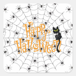 Happy Halloween Quadratischer Aufkleber