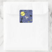 Happy Halloween Quadratischer Aufkleber (Tasche)