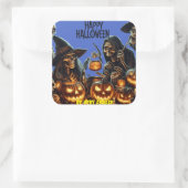 Happy Halloween Quadratischer Aufkleber (Tasche)