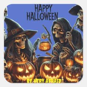 Happy Halloween Quadratischer Aufkleber