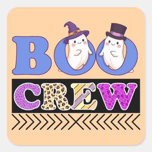 Happy Halloween Quadratischer Aufkleber (Vorderseite)