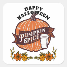 Happy Halloween Quadratischer Aufkleber