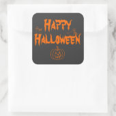 Happy Halloween Quadratischer Aufkleber (Tasche)