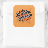 Happy Halloween Quadratischer Aufkleber (Tasche)