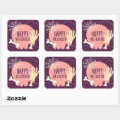 Happy Halloween Quadratischer Aufkleber (Blatt)