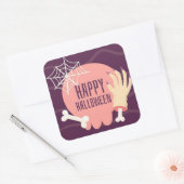 Happy Halloween Quadratischer Aufkleber (Umschlag)