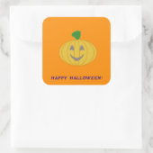 Happy Halloween Quadratischer Aufkleber (Tasche)