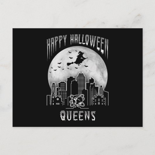 Happy Halloween Queens New York Postkarte (Vorderseite)