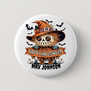 Happy Halloween - Quotes Orange Black Button