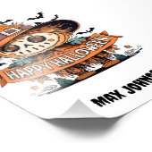 Happy Halloween - Quotes Orange Black Fotodruck (Ecke)