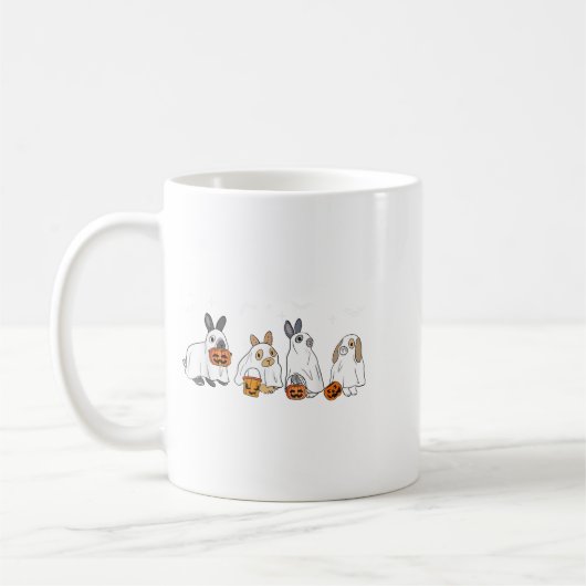 Happy Halloween Rabbit Ghost Bunny Lover Spooky Se Kaffeetasse (Links)