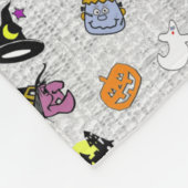 Happy Halloween Random Iconic Muster Gray Fleecedecke (Ecke)