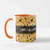"Happy Halloween" Random Iconic Muster Orange Tasse (Links)