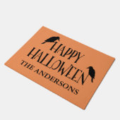 Happy Halloween Raven Personalisiert Fußmatte (Schrägansicht)