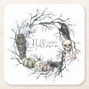 Happy Halloween Rechteckiger Pappuntersetzer