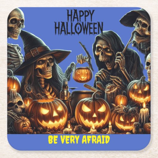 Happy Halloween Rechteckiger Pappuntersetzer (Vorderseite)