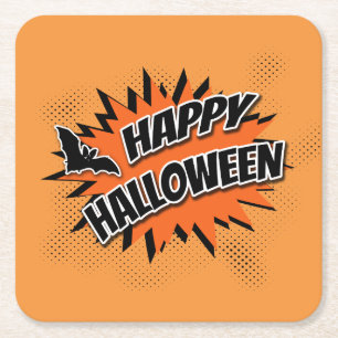 Happy Halloween Rechteckiger Pappuntersetzer