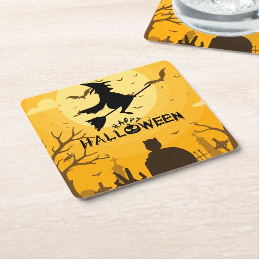 Happy Halloween Rechteckiger Pappuntersetzer (angewinkelt)