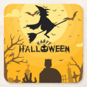Happy Halloween Rechteckiger Pappuntersetzer (Vorderseite)
