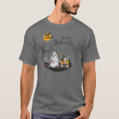 Happy Halloween Retro Gnomes im Friedhof T-Shirt (Vorderseite)