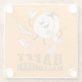 Happy Halloween| Retro Polka Dot Pumpkin Glasuntersetzer (Rückseite)
